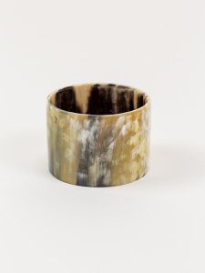 Broad marbled black horn bracelet
