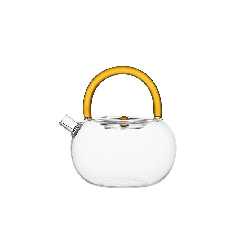 Glass teapot with yellow handle 800ml