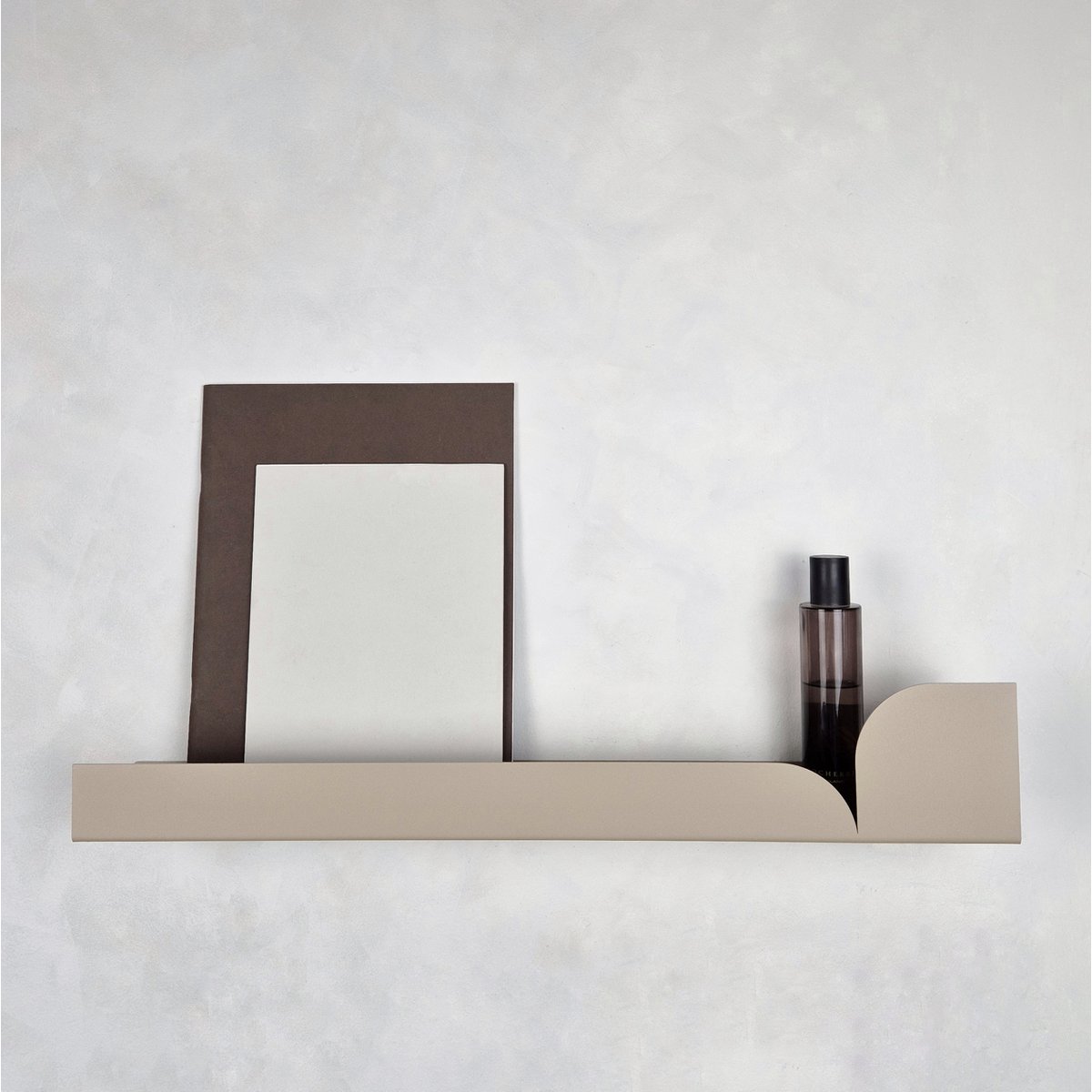 Metal wall shelf BAUHAUS, white, beige, black