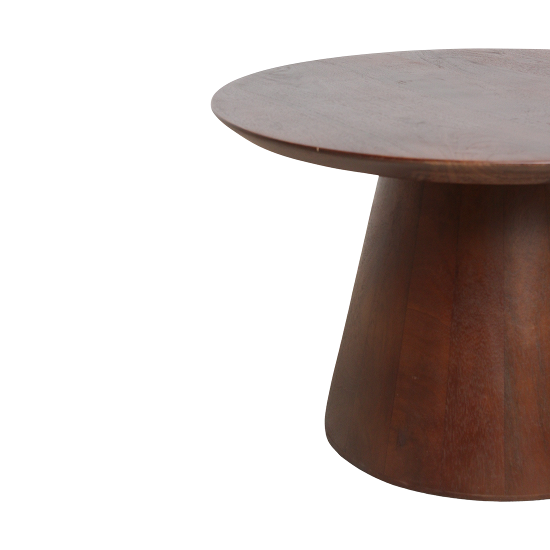 Bullnose cone bijzettafel mangohout Ø55 cm