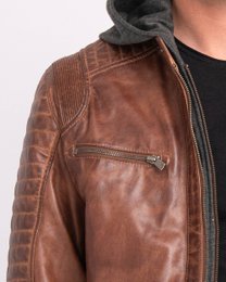 Jasper │ Veste à sweat à capuche en cuir masculin