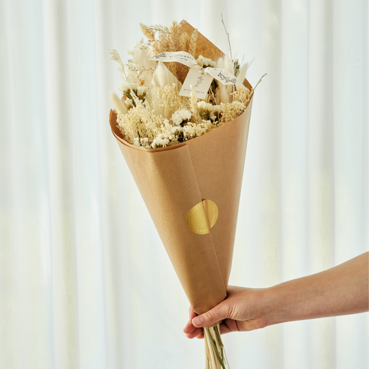 Dried Flowers Field Bouquet - Exclusive White - Wedding Favorite