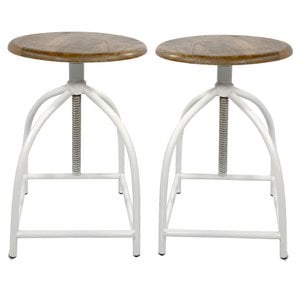 Drehhocker Set 2 Stück Barhocker Hocker Drehstuhl höhenverstellbar Liverpool Holz Metall-Gestell