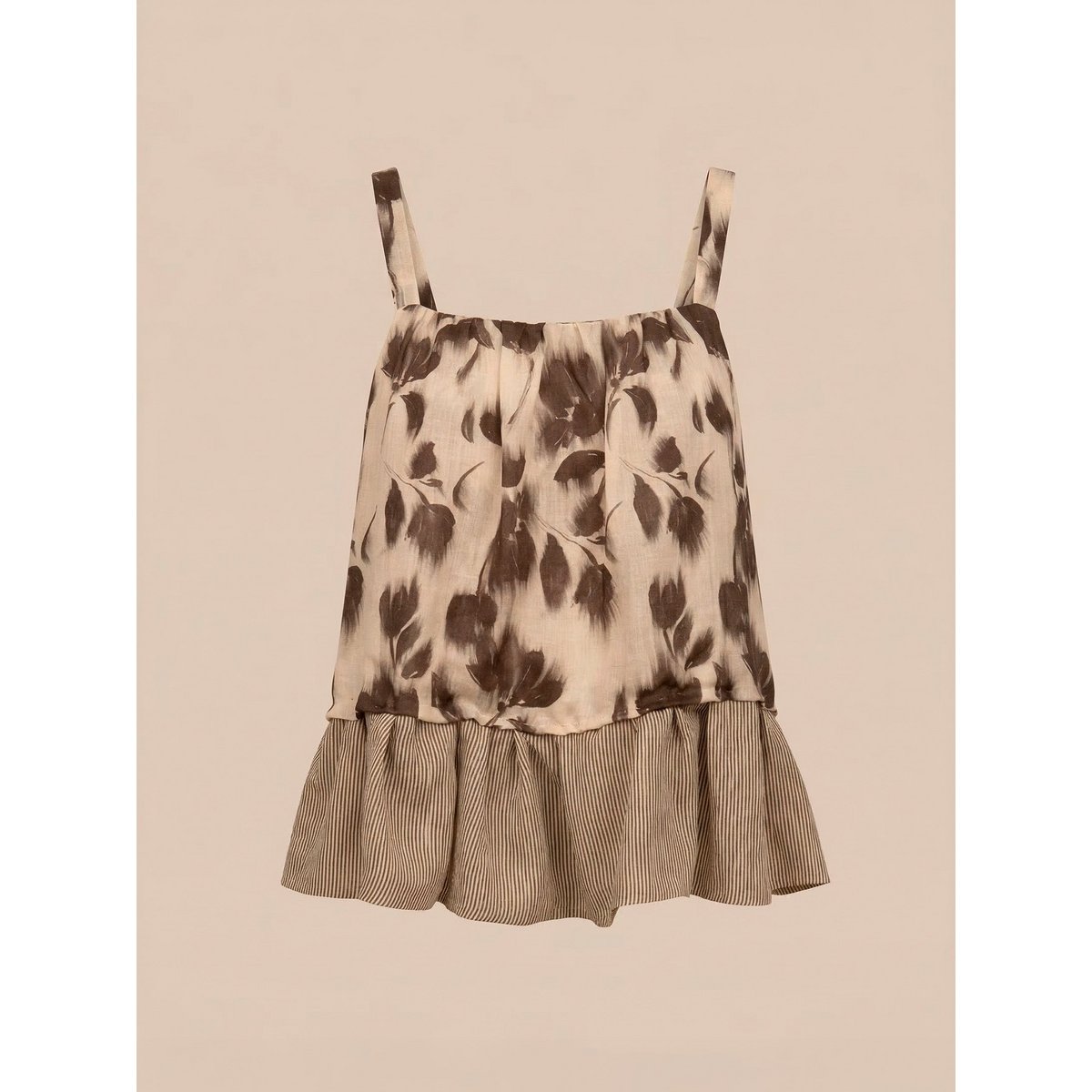 Bouquet Brown Flower Print Blouse
