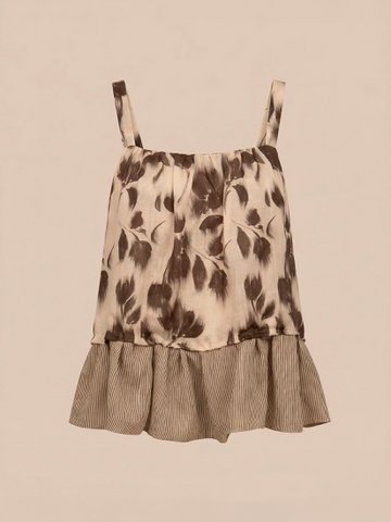 Bouquet Braune Bluse mit Blumenmuster