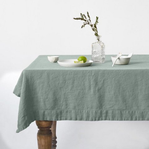 Groen milieu linnen tafelkleed