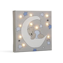 "Sleeping Bear Led Light Canvas - A cozy and whimsical night light for a child's room, featuring a sleeping bear surrounded by twinkling stars."
The Sleeping Bear Led Light Canvas is a charming night light designed for a child's room. The canvas features a sleeping bear nestled among twinkling stars, creating a cozy and whimsical atmosphere. The LED lights add a soft, soothing glow to the room, perfect for helping little ones drift off to sleep. The product is available in several variants, including "Sweet Dreams," "Dream Big," and "Be Kind," allowing for personalization.