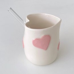 Tasse en céramique coeur Matcha fait à la main et tasse à café glacé