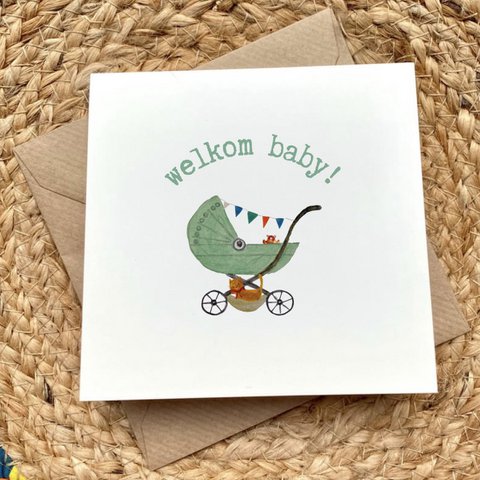 Card Baby Stroller Blue