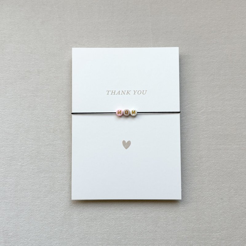Karte "Thank You - MOM" – Handgemachtes Geschenk, DIN A6 Postkarte, Handmade & minimalistisch (VE = 10 Stück) 