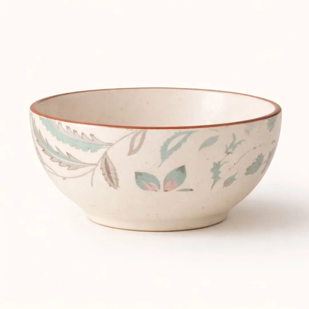 Serving Bowl | Handcrafted Stoneware Bougainvillea | Blue