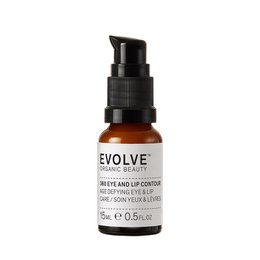 A white, creamy eye and lip contour product in a pump bottle.