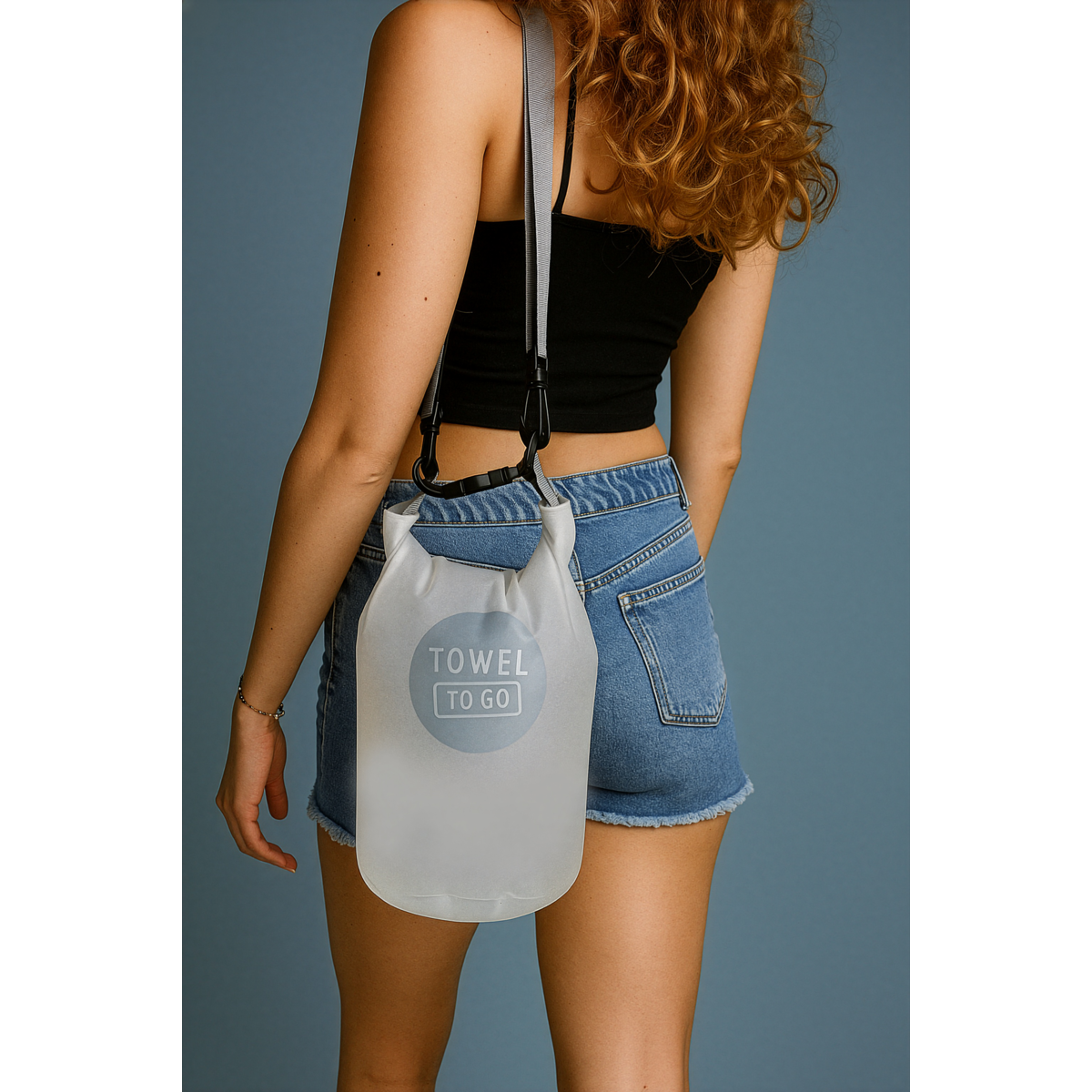TOWEL TO GO Roll N Go Dry Bag 5L | Waterproof Transparent Beach Pool Surf Bag | Grey