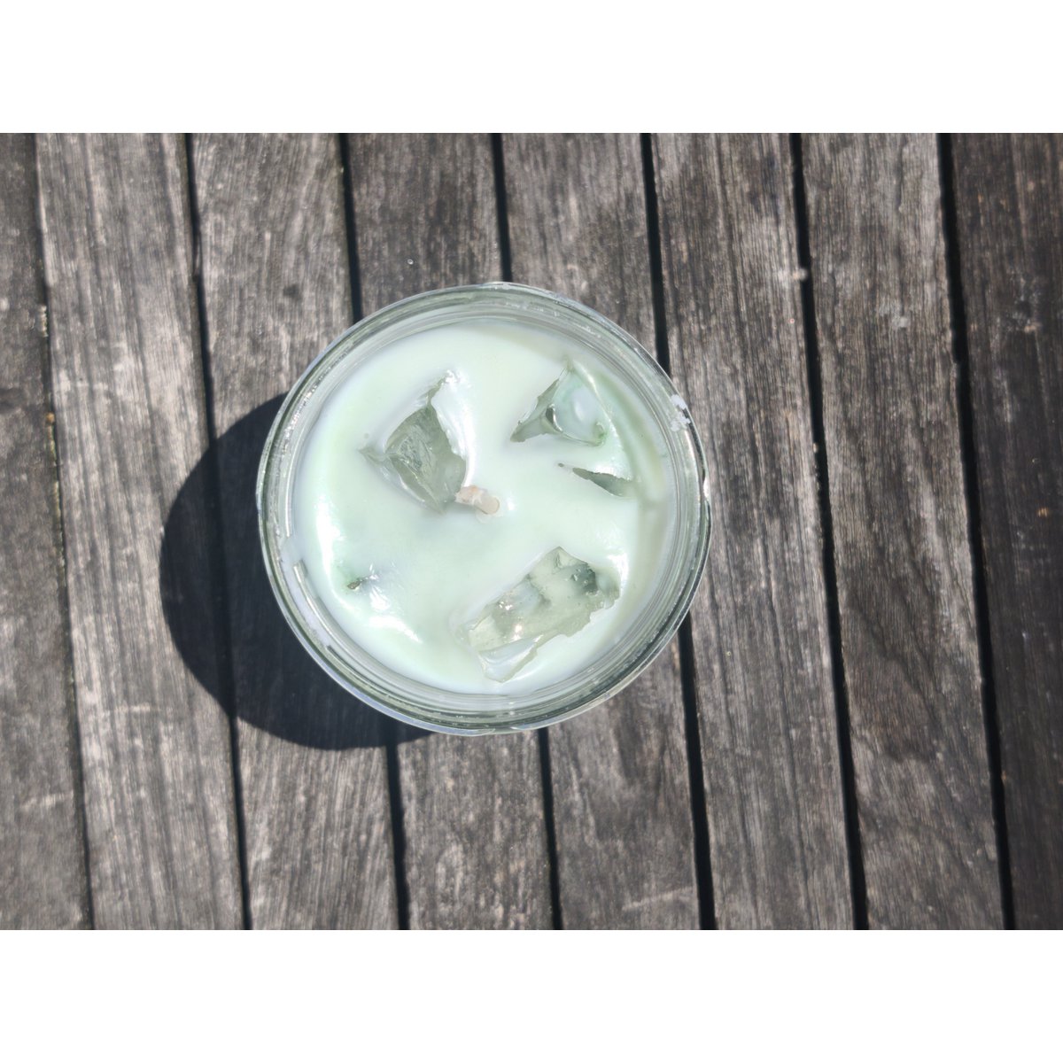 Pistachio and chocolate whipped cream candle