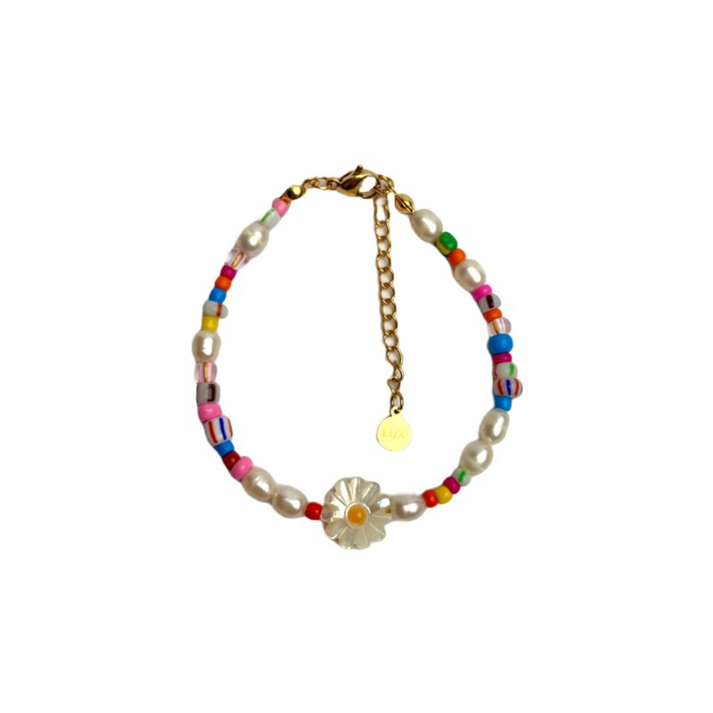 Bracelet | Happy | Flower/Pearls
