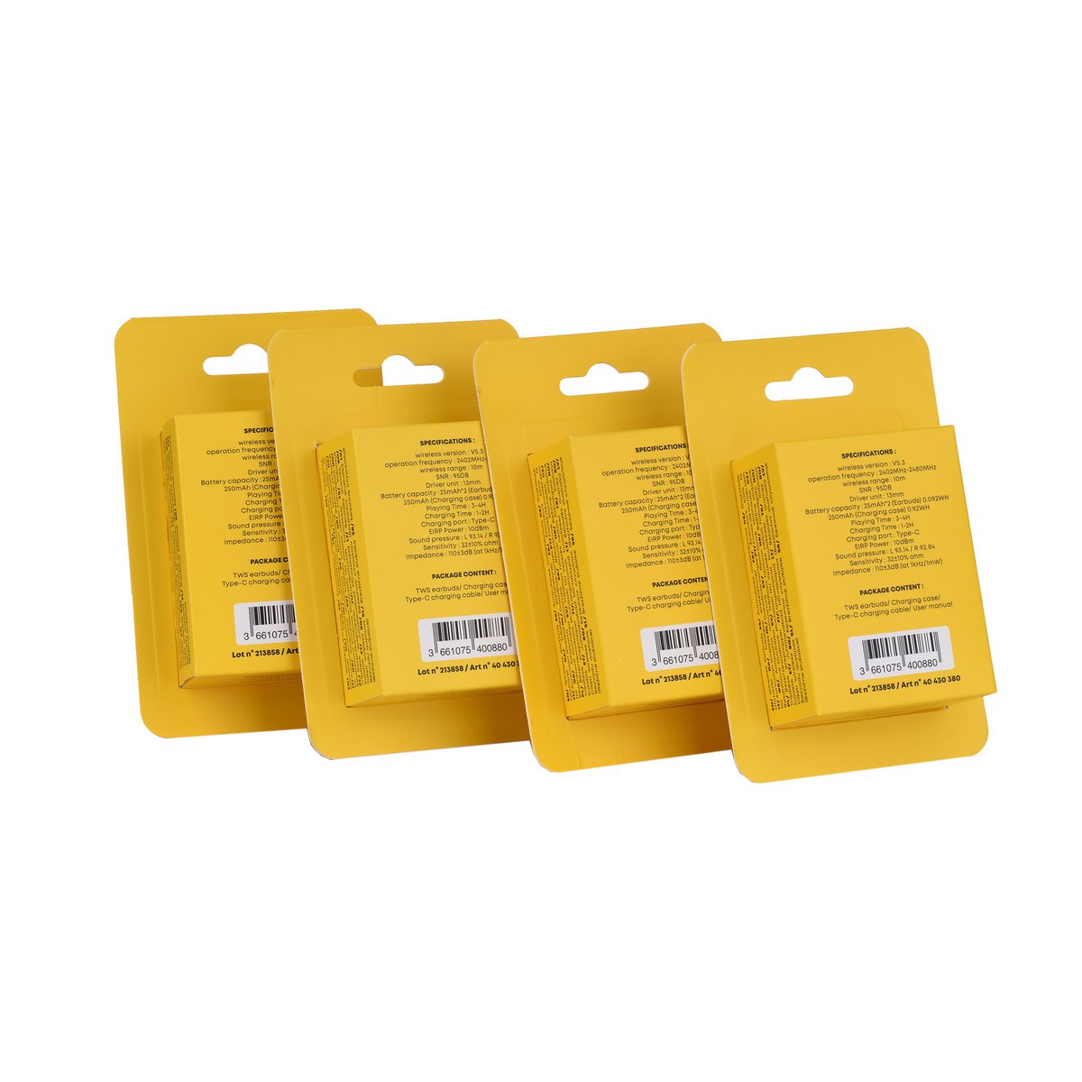 Écouteurs TWS avec boîtier translucide