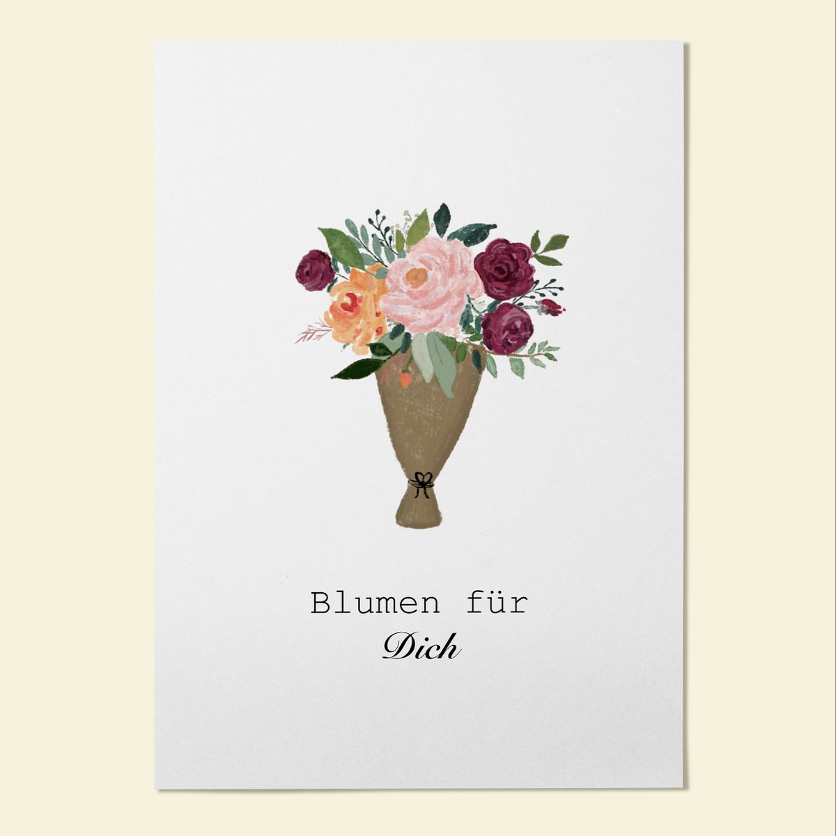 Karte Blumen für Dich