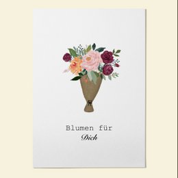 Karte Blumen für Dich