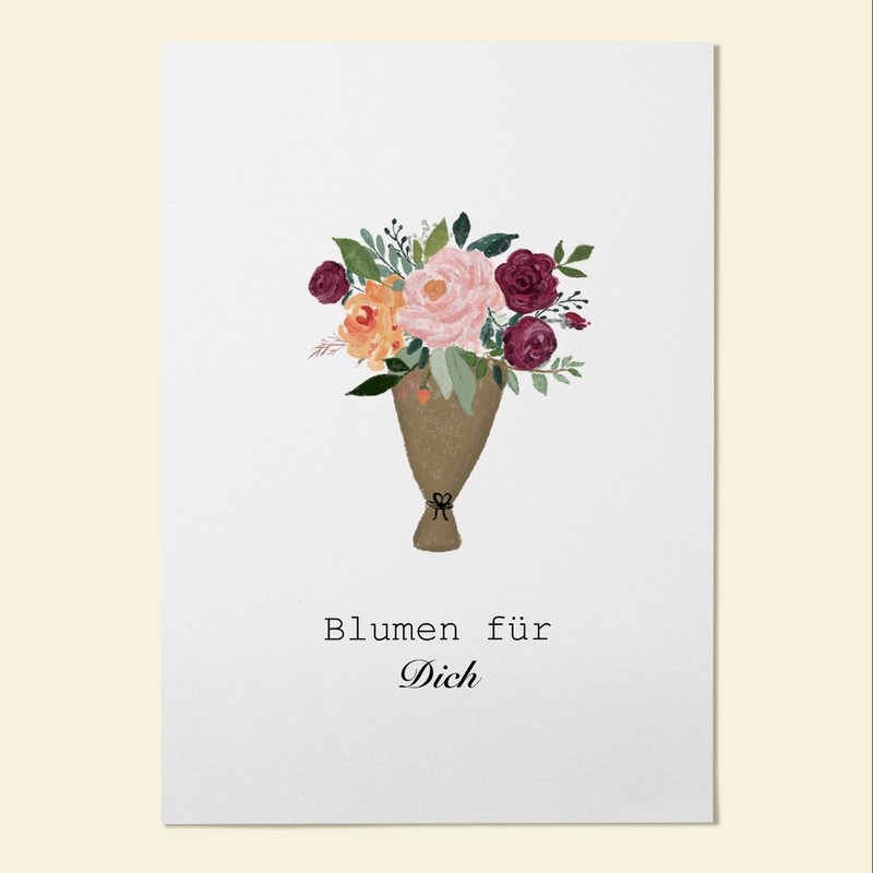 Karte Blumen für Dich