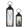 Casa Lantern, set of 2 - Lantern, steel and glass, black, set of 2