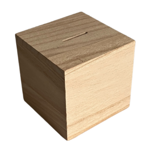 Wooden money box cube