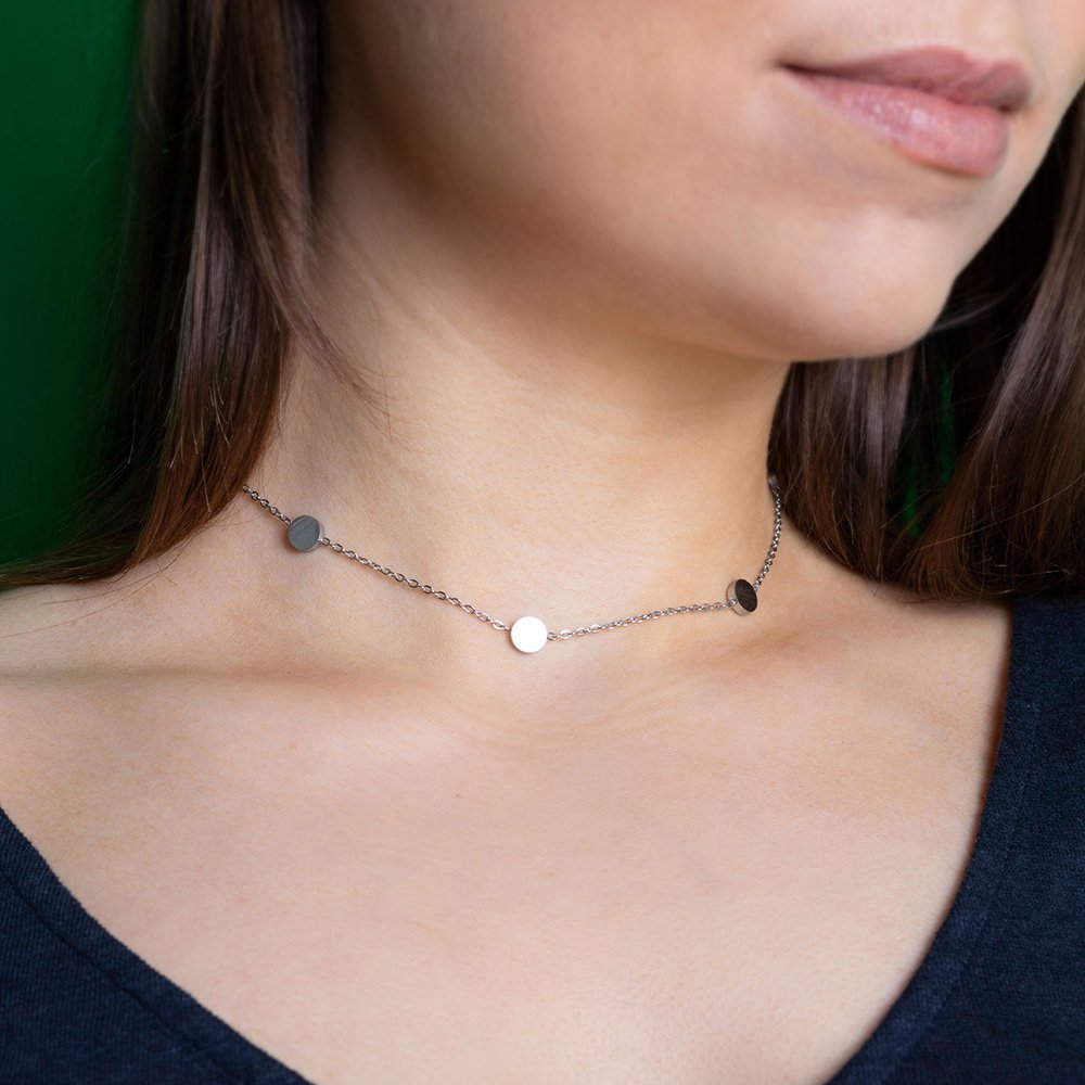 Short chain with plate • gold / rose gold / silver • adjustable / waterproof / hypoallergenic