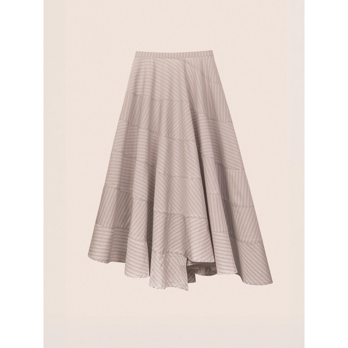Midnight Striped Grey Flared Nederdel