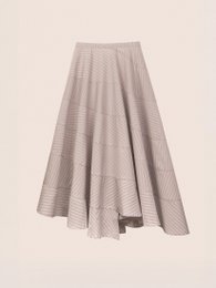 Midnight Striped Grey Flared Skirt
