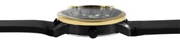 Raptor men's watch "Davian" with genuine leather strap, date display, black/gold-colored