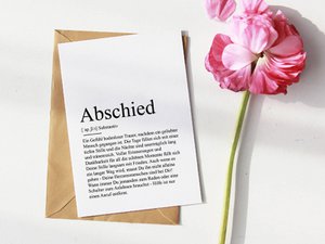 Definitie "Afscheid" wenskaart