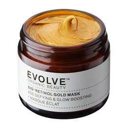 Bio Retinol Gold Mask with organic rosehip, gold sparkles, and shea butter for nourished, radiant skin. Available in 120ML, 60ML, and 30ML sizes.