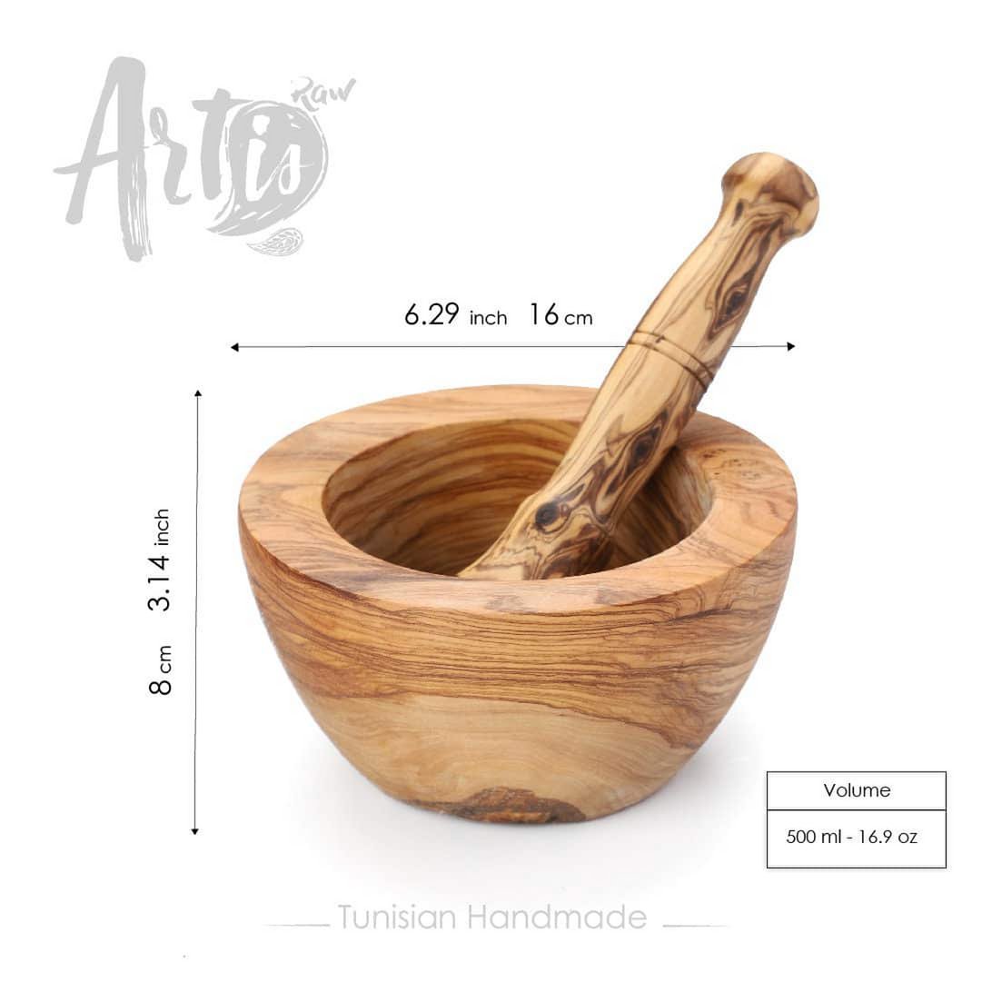 Handmade Olive Wood Mortar and Pestle