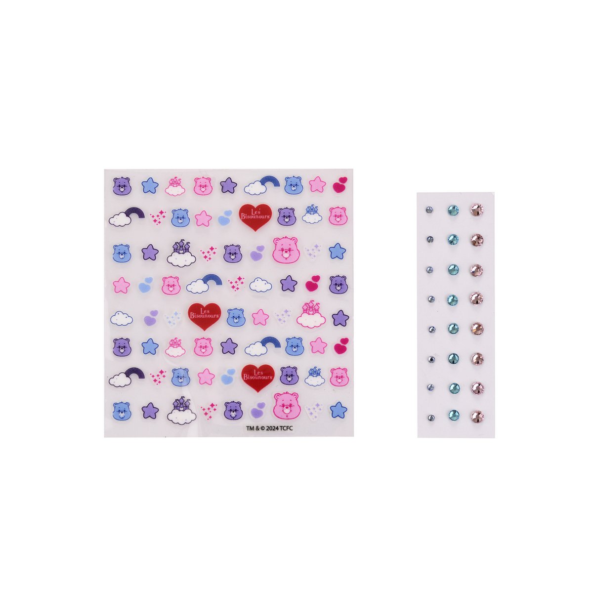 Care Bears - Nail Art - Nail stickers og rhinestones