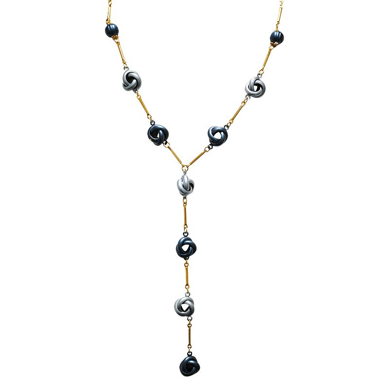 Y-vormige ketting met emaille knopen