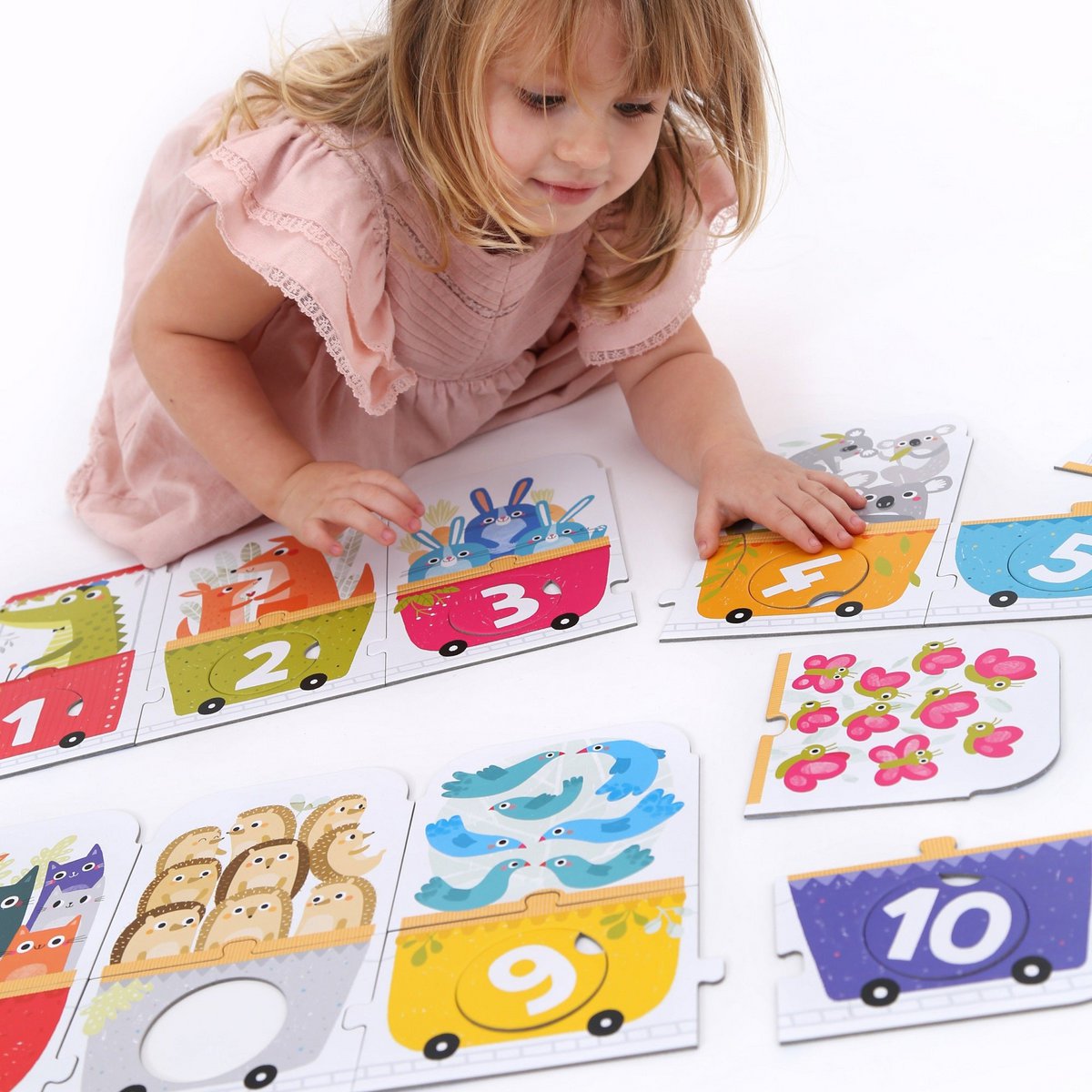 Train de nombres de puzzle à faire correspondre