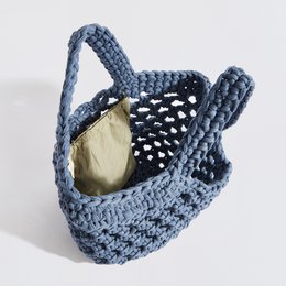 “Ingrid” gehaakte mandtas met waterdicht etui denimblauw