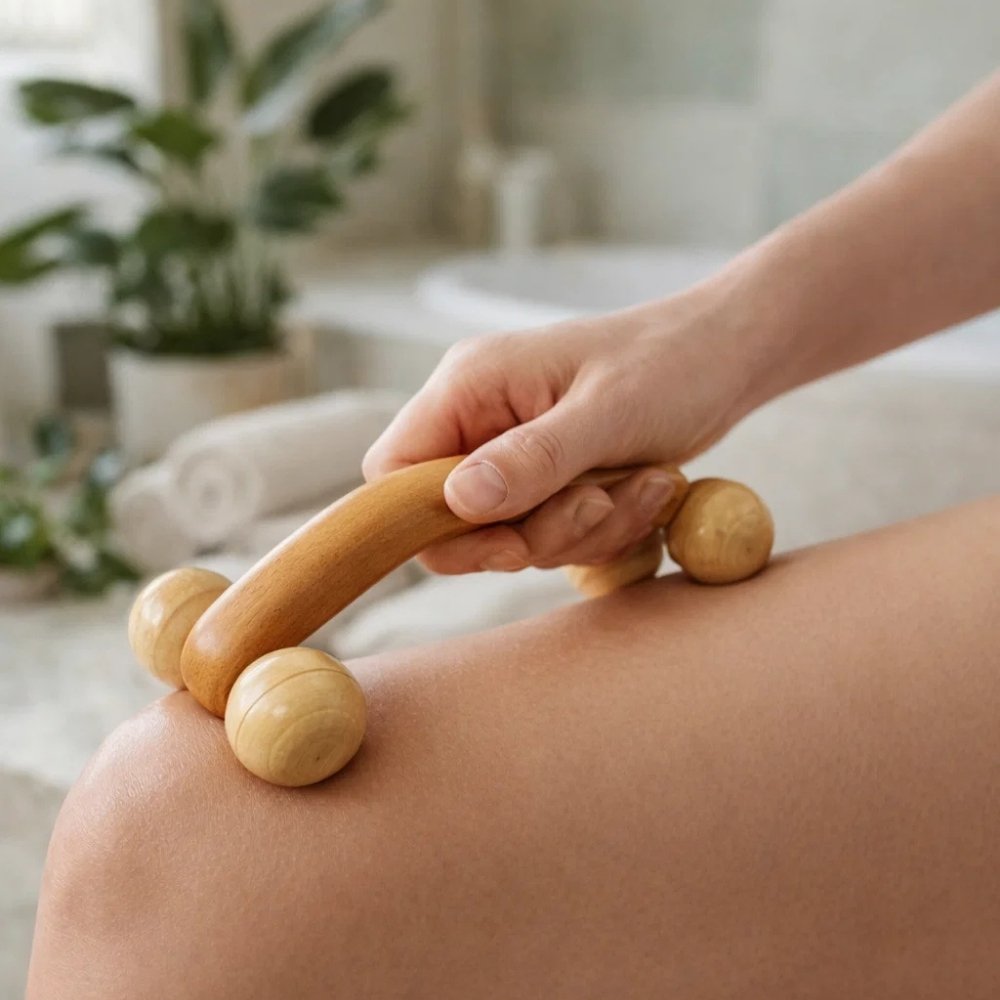 Wooden Massage Wheel - Anti Cellulite Draining Roller Massager - Natural Wood Massage Wheel - Manual Massager