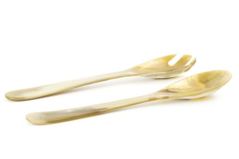 Big cutlery in blond horn