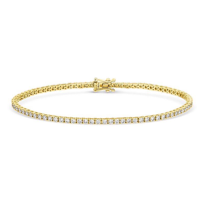 Tennis bracelet yellow gold, 3.42ct diamonds, 17.0 cm