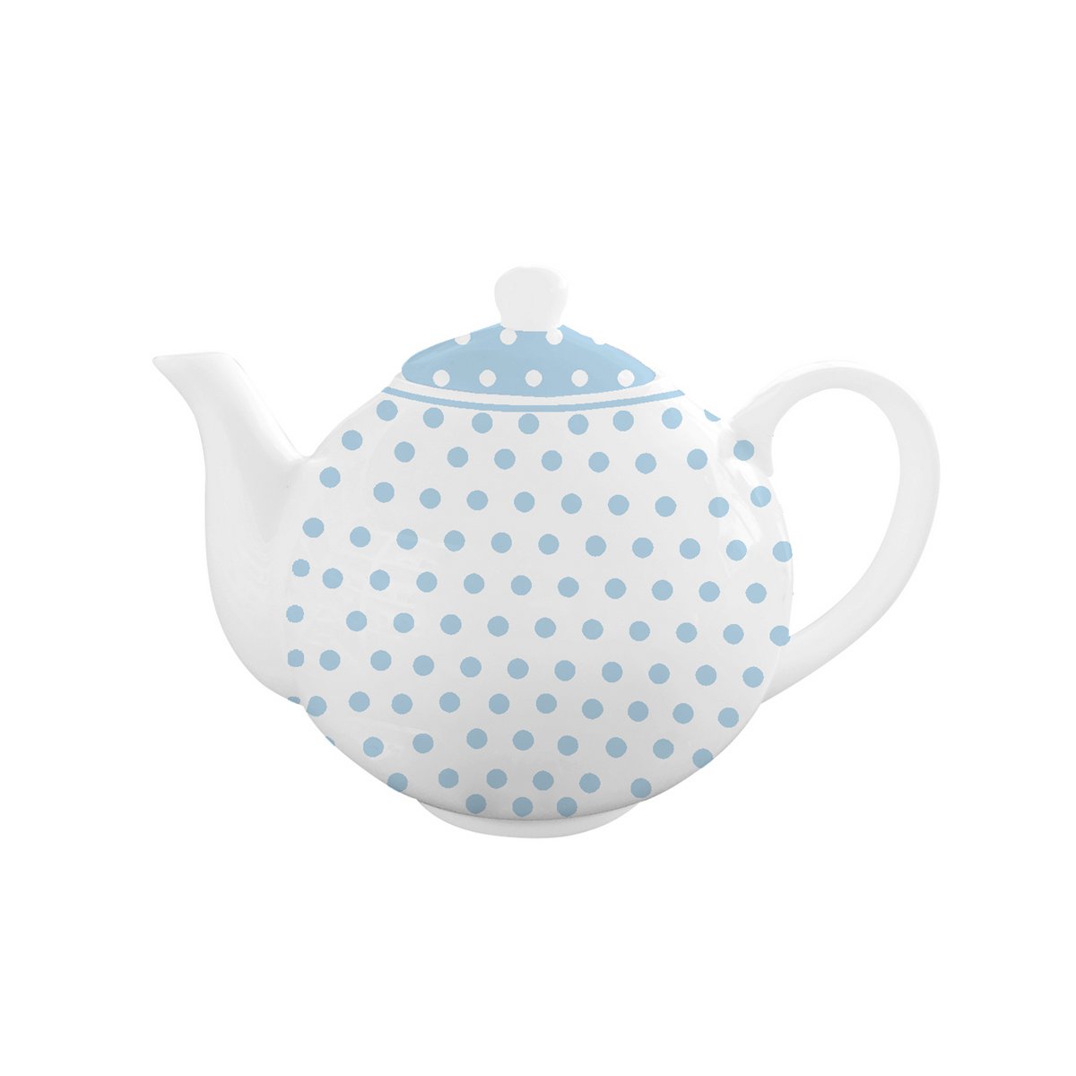 Porcelanowy czajniczek w kropki pastelowy błękit 1 litr Isabelle Rose