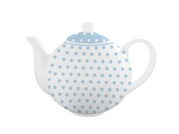 Porcelanowy czajniczek w kropki pastelowy błękit 1 litr Isabelle Rose
