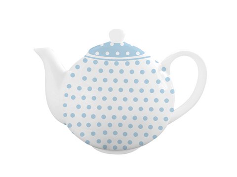 Porzellan-Teekanne Polka Dot Pastellblau 1 Liter Isabelle Rose