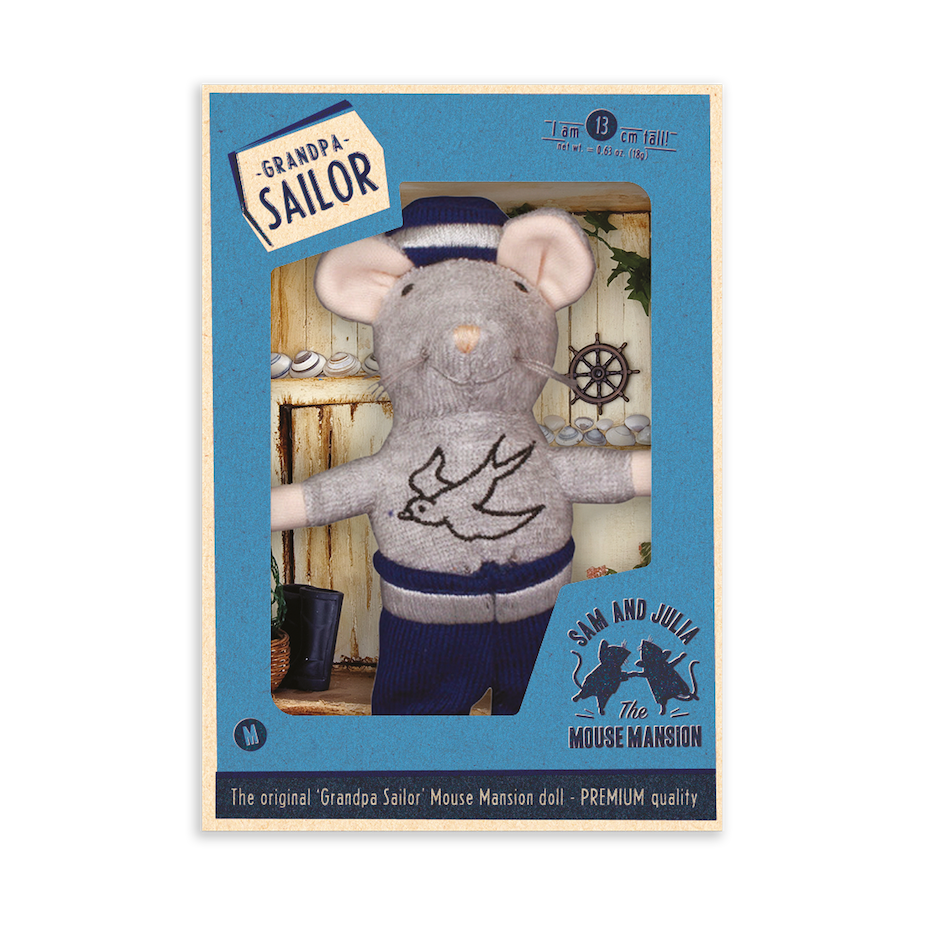 Cuddly Mouse Grandpa Zeeman (12cm) - The Mouse House