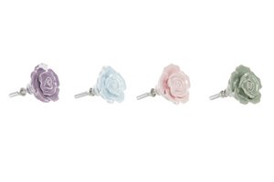 KNOB STONEWARE METAL 4,5X4,5X3 PINK 4 ASSORTED. MB194469