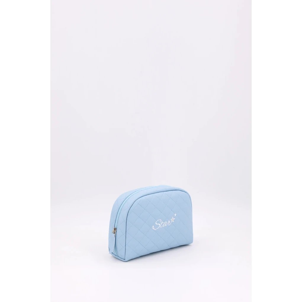 Trousse de toilette brodée matelassée pour bébé, étoile, bleu