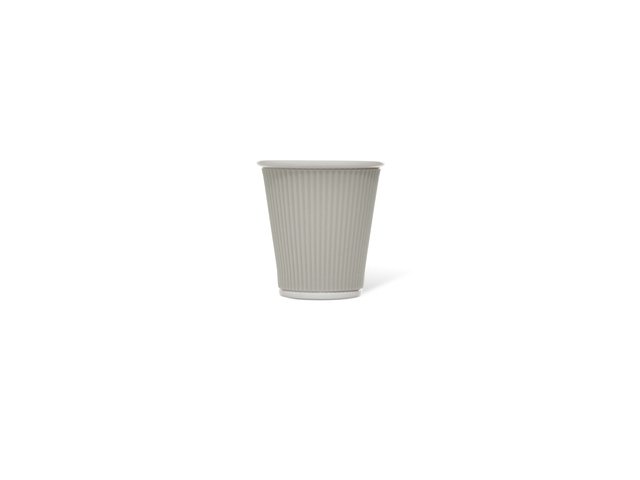 Beker porselein LAP 180ml met silic. grip ribbel L. Grey Grey