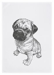 Theedoek wit, MOPS, grijs