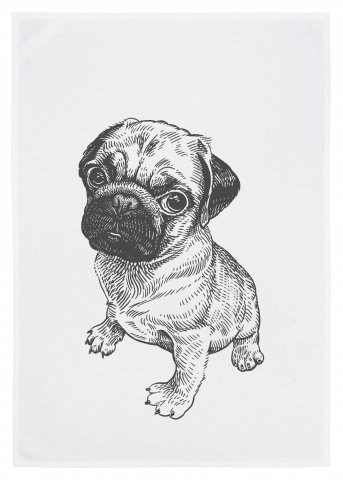 Theedoek wit, MOPS, grijs
