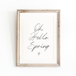 Oh, hola póster de primavera, cartel de primavera, interior de primavera, póster de Pascua, decoración de Pascua