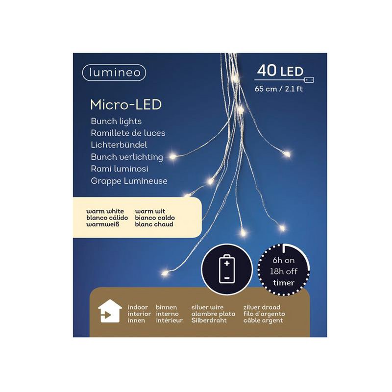 Iluminación en cascada 40LED cálida